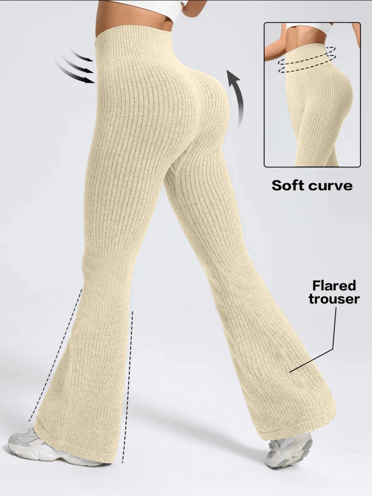 High-Waist Flared Leggings mit ausgestelltem Bein