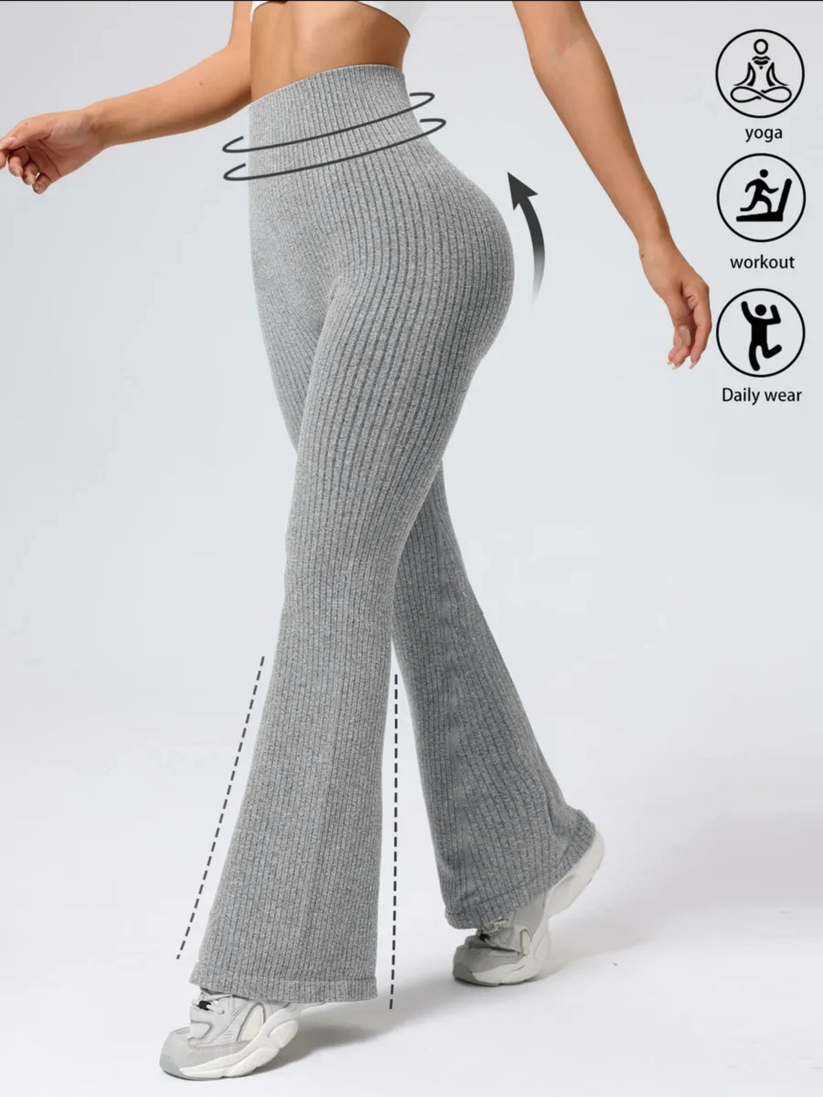 High-Waist Flared Leggings mit ausgestelltem Bein